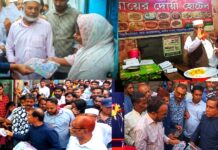 বিএনপির মনোনীত প্রার্থী মাসুদুজ্জামানের গণসংযোগ ও লিফলেট বিতরণ বাবুরাইল এলাকায়