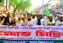গণভোটসহ ৫দফা দাবি বাস্তবায়নে ইসলামী আন্দোলনের বিক্ষোভ মিছিল