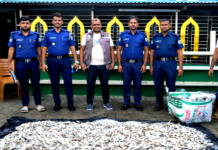 নারায়ণগঞ্জে ৫নং ঘাটে নৌ পুলিশের অভিযান: ৫ মণ নিষিদ্ধ জাটকা জব্দ